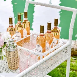 Mrs. Alice Rattan Furniture|Lorenzo White Rattan Bar Cart