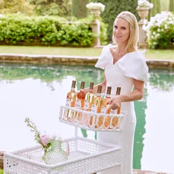 Mrs. Alice Rattan Tableware|Lorenzo White Rattan Drinks Tray