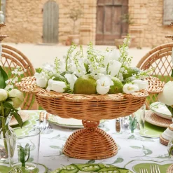 Mrs. Alice Rattan Tableware|Luciana Rattan Scalloped Bowl