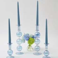 Mrs. Alice Candle Holders|Madeline Azure Candle Holders (Pair)