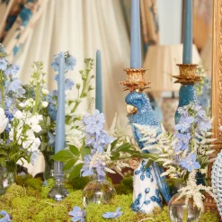 Mrs. Alice Candle Holders|Madeline Azure Candle Holders (Pair)