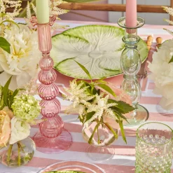 Mrs. Alice Candle Holders|Marguerite Pink Candle Holders (Pair)