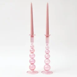 Mrs. Alice Candle Holders|Marguerite Pink Candle Holders (Pair)