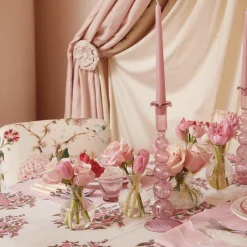 Mrs. Alice Candle Holders|Marguerite Pink Candle Holders (Pair)