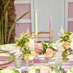 Mrs. Alice Candle Holders|Marguerite Pink Candle Holders (Pair)