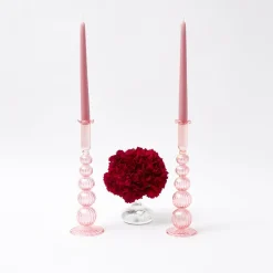 Mrs. Alice Candle Holders|Marguerite Pink Candle Holders (Pair)