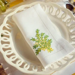 Mrs. Alice Napkins|Mimosa White Linen Napkins (Set Of 4)