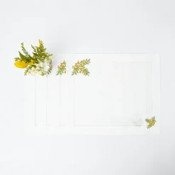 Mrs. Alice Placemats|Mimosa White Linen Placemats (Set Of 4)