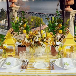 Mrs. Alice Table Linen Sets|Mimosa White Linen Placemats & Napkins (Set Of 4)