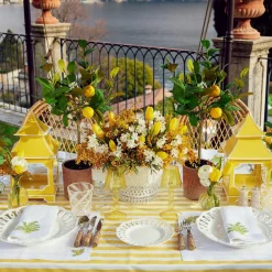 Mrs. Alice Table Linen Sets|Mimosa White Linen Placemats & Napkins (Set Of 4)