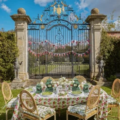 Mrs. Alice Pagodas & Lanterns|Mini Green Rattan Pagoda Lantern (Pair)