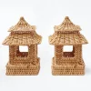 Mrs. Alice Rattan Tableware|Mini Natural Rattan Pagoda Lanterns (Pair)