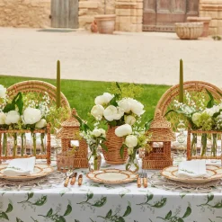 Mrs. Alice Candle Holders|Mini Natural Rattan Pagoda Lanterns (Pair)