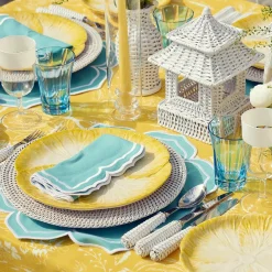 Mrs. Alice Candle Holders|Mini White Rattan Pagoda Lanterns (Pair)