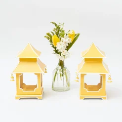Mrs. Alice Candle Holders|Mini Yellow Pagoda Lantern (Pair)