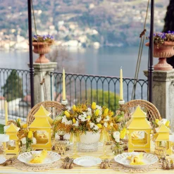 Mrs. Alice Candle Holders|Mini Yellow Pagoda Lantern (Pair)