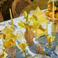 Mrs. Alice Candle Holders|Mini Yellow Pagoda Lantern (Pair)