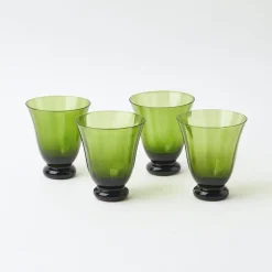 Mrs. Alice Glasses|Moss Green Tulip Glasses (Set Of 4)