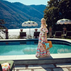 Mrs. Alice Rattan Tableware|Rattan Tote Bag (Blue Bow)