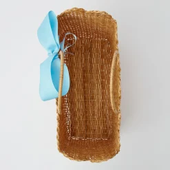 Mrs. Alice Rattan Tableware|Rattan Tote Bag (Blue Bow)