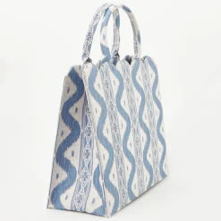 Women Mrs. Alice Mrs. Alice Tote Bags|Tote Bag (Blue Ikat)