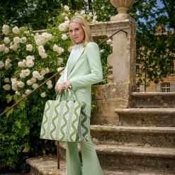 Women Mrs. Alice Mrs. Alice Tote Bags|Tote Bag (Green Ikat)