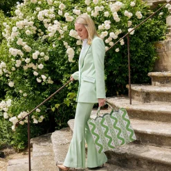 Women Mrs. Alice Mrs. Alice Tote Bags|Tote Bag (Green Ikat)