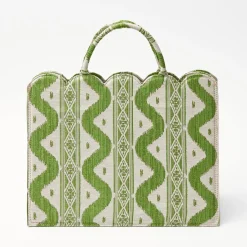 Women Mrs. Alice Mrs. Alice Tote Bags|Tote Bag (Green Ikat)