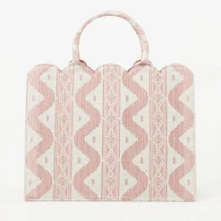 Women Mrs. Alice Mrs. Alice Tote Bags|Tote Bag (Pink Ikat)
