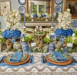 Mrs. Alice Napkins|Mushroom Blue Linen Napkins (Set Of 4)