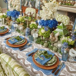 Mrs. Alice Napkins|Mushroom Blue Linen Napkins (Set Of 4)