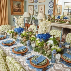 Mrs. Alice Napkins|Mushroom Blue Linen Napkins (Set Of 4)