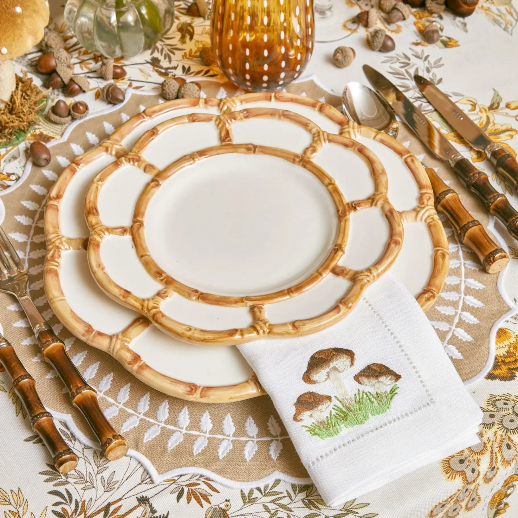 Mrs. Alice Napkins|Mushroom White Linen Napkins (Set Of 4)