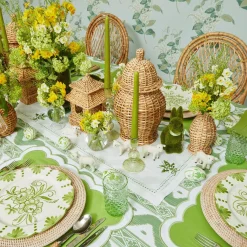 Mrs. Alice Pagodas & Lanterns|Natural Rattan Decoration Set