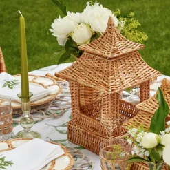 Mrs. Alice Vases|Natural Rattan Pagoda Decoration Set