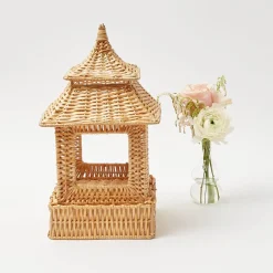 Mrs. Alice Candle Holders|Natural Rattan Pagoda Lantern