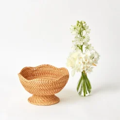 Mrs. Alice Rattan Tableware|Natural Rattan Scalloped Bowl (Small)