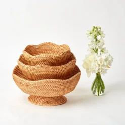 Mrs. Alice Rattan Tableware|Natural Rattan Scalloped Bowl (Small)