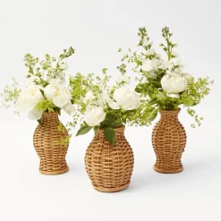 Mrs. Alice Vases|Natural Rattan Vase (Set Of 3)