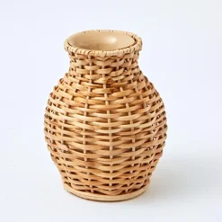 Mrs. Alice Vases|Natural Rattan Vase (Set Of 3)