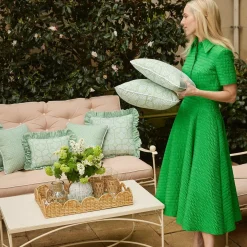 Mrs. Alice Rattan Tableware|Natural Scalloped Rattan Tray