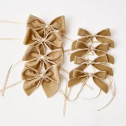 Mrs. Alice Napkin Rings, Bows & Wreaths|Oat Velvet Napkin Bows (Set Of 4)