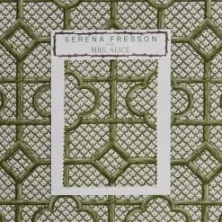 Mrs. Alice Serena Fresson Fabrics|Olive Green Bamboo Trellis Fabric