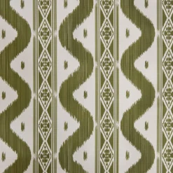 Mrs. Alice Serena Fresson Fabrics|Olive Green Ikat Stripe Fabric