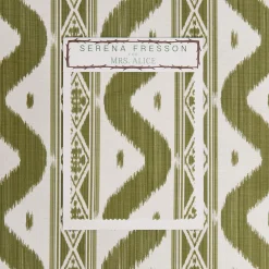 Mrs. Alice Serena Fresson Fabrics|Olive Green Ikat Stripe Fabric