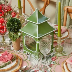 Mrs. Alice Glassware Sets|Olive Rim Swirl Glassware Set