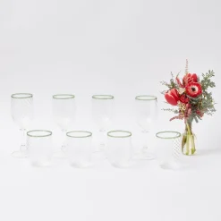 Mrs. Alice Glasses|Olive Rim Swirl Glassware Set