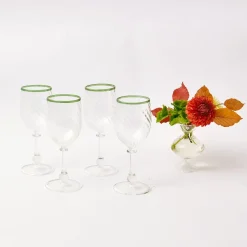 Mrs. Alice Glasses|Olive Rim Swirl Glassware Set