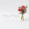 Mrs. Alice Glasses|Olive Rim Swirl Water Glass (Set Of 4)