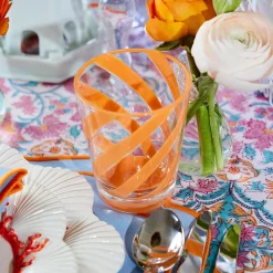 Mrs. Alice Glasses|Orange Swirl Outdoor Glasses (Set Of 6)